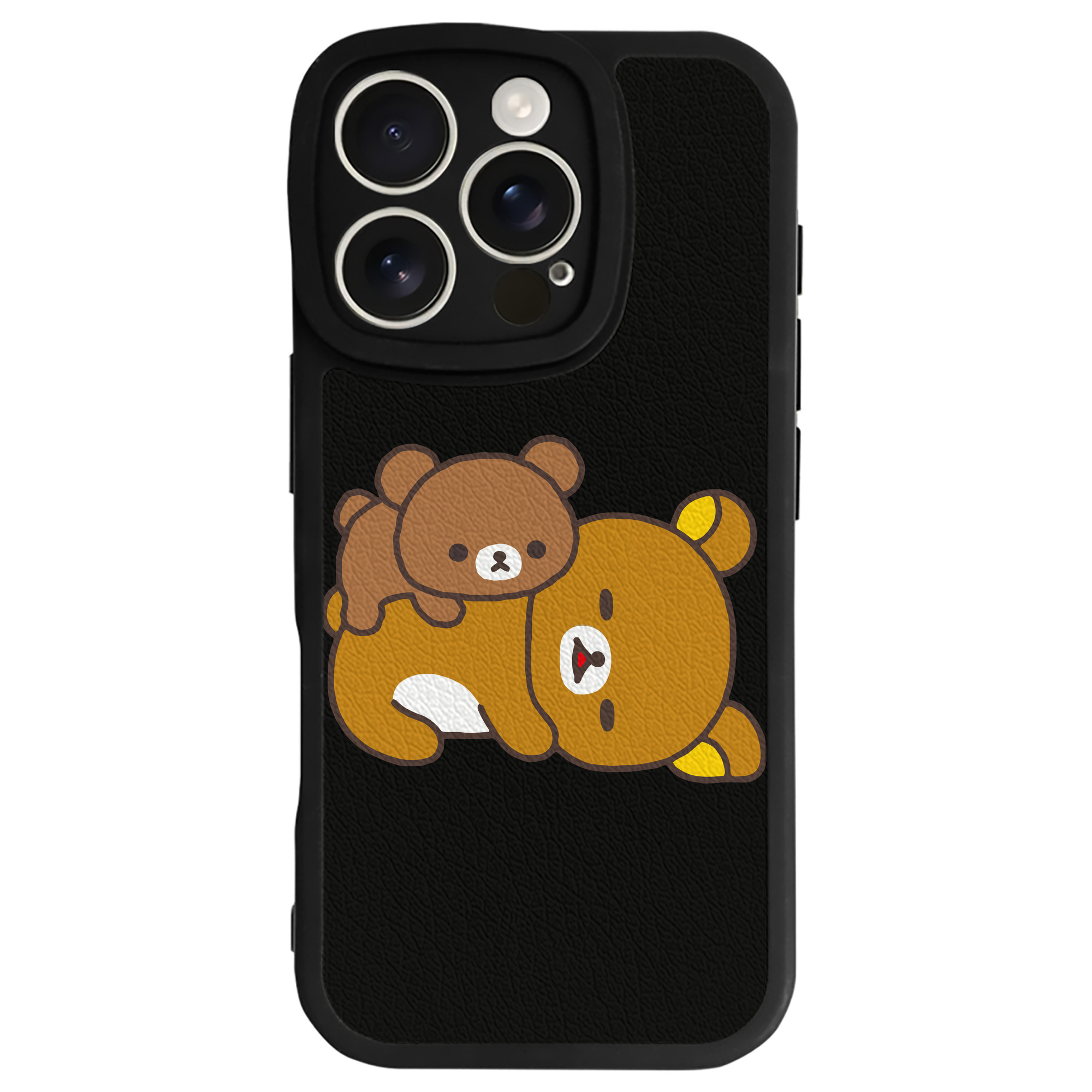 （画像用） リラックマ リラックマ キイロイトリ Rilakkuma Korilakkuma Kiiroitori 【iPhone 16シリーズ対応】シリコンスマホケース（レザー調） 材質：シリコン